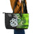 New Zealand Koru Natural Leather Tote Bag Manaia and Silver Fern Maori Pattern