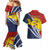Kiribati Independence Day Couples Matching Mermaid Dress and Hawaiian Shirt Polynesian and Melanesian Art Tattoo