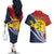 Kiribati Independence Day Couples Matching Off The Shoulder Long Sleeve Dress and Hawaiian Shirt Polynesian and Melanesian Art Tattoo