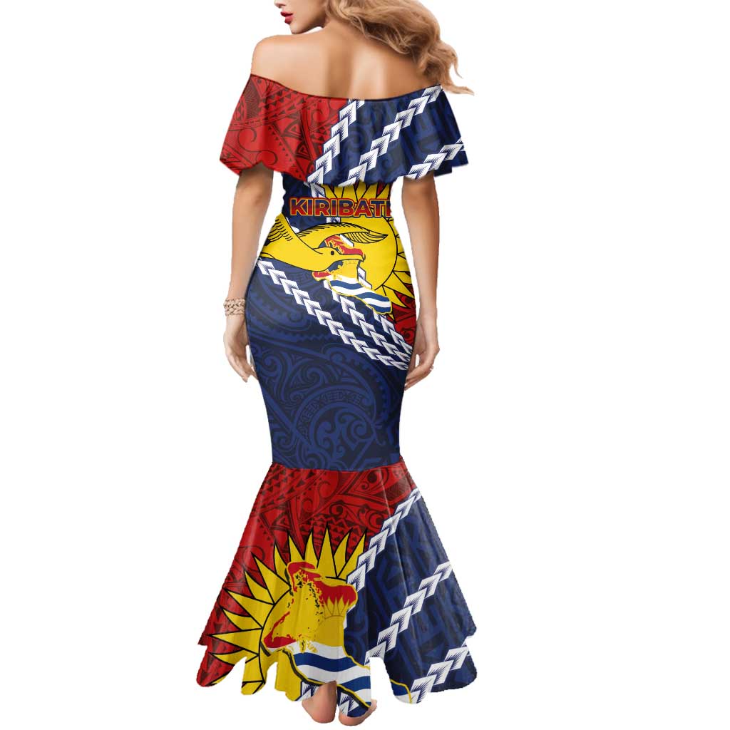 Kiribati Independence Day Family Matching Mermaid Dress and Hawaiian Shirt Polynesian and Melanesian Art Tattoo