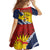 Kiribati Independence Day Family Matching Off Shoulder Maxi Dress and Hawaiian Shirt Polynesian and Melanesian Art Tattoo