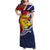 Kiribati Independence Day Family Matching Off Shoulder Maxi Dress and Hawaiian Shirt Polynesian and Melanesian Art Tattoo