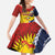 Kiribati Independence Day Family Matching Summer Maxi Dress and Hawaiian Shirt Polynesian and Melanesian Art Tattoo