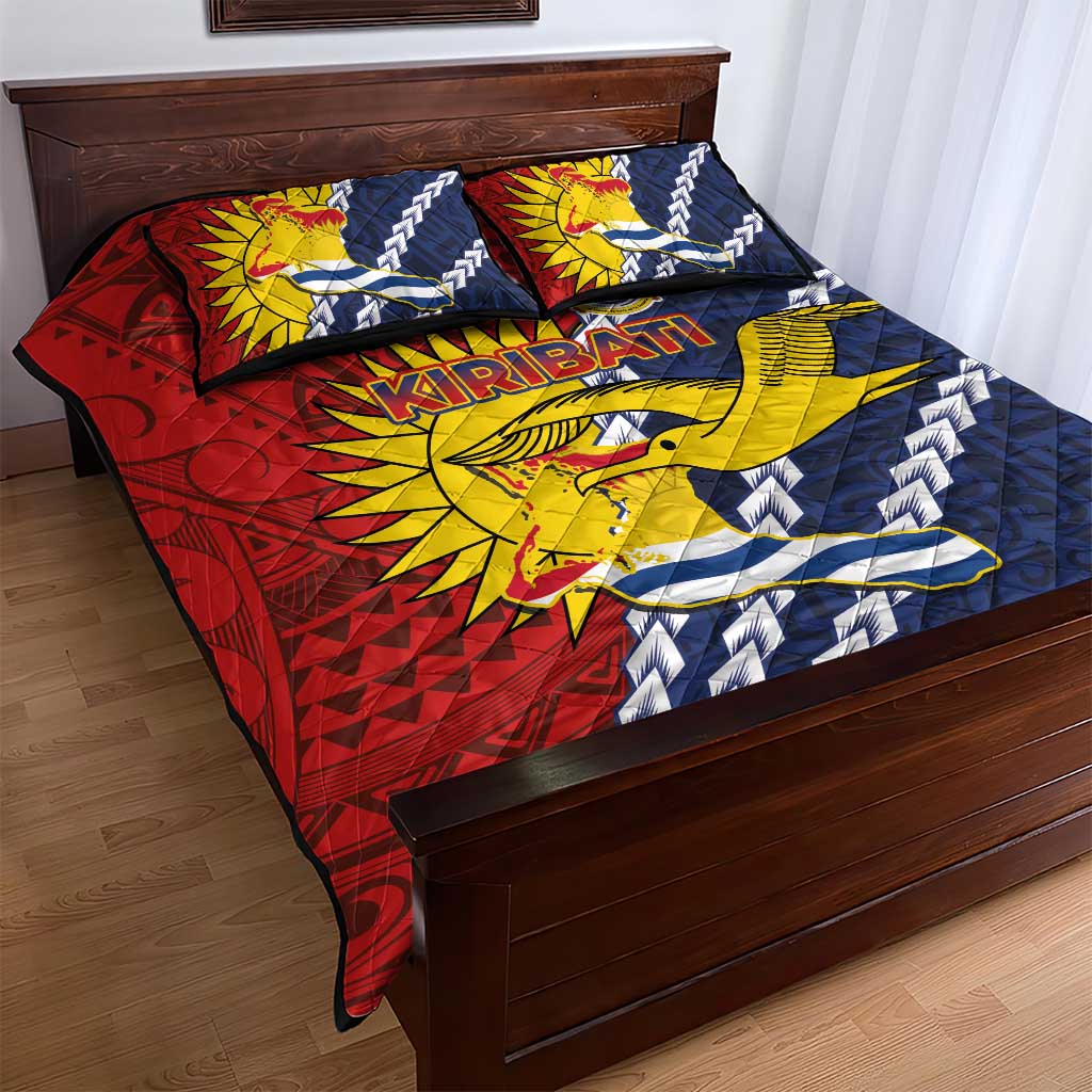 Kiribati Independence Day Quilt Bed Set Polynesian and Melanesian Art Tattoo
