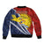 Kiribati Independence Day Sleeve Zip Bomber Jacket Polynesian and Melanesian Art Tattoo