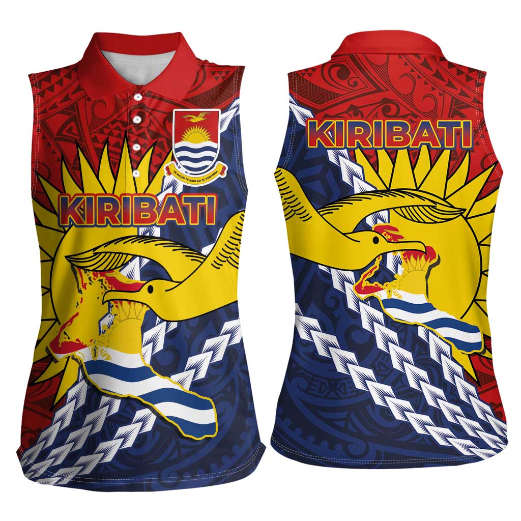 Kiribati Independence Day Women Sleeveless Polo Shirt Polynesian and Melanesian Art Tattoo