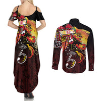 Papua New Guinea 2025 Couples Matching Summer Maxi Dress and Long Sleeve Button Shirt 50th Independence Day Anniversary