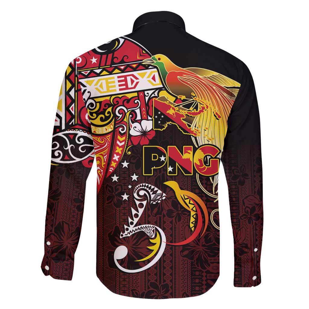 Papua New Guinea 2025 Family Matching Long Sleeve Bodycon Dress and Hawaiian Shirt 50th Independence Day Anniversary