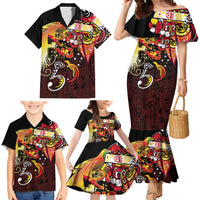 Papua New Guinea 2025 Family Matching Mermaid Dress and Hawaiian Shirt 50th Independence Day Anniversary