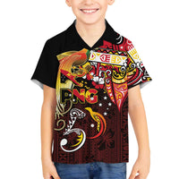 Papua New Guinea 2025 Family Matching Off The Shoulder Long Sleeve Dress and Hawaiian Shirt 50th Independence Day Anniversary