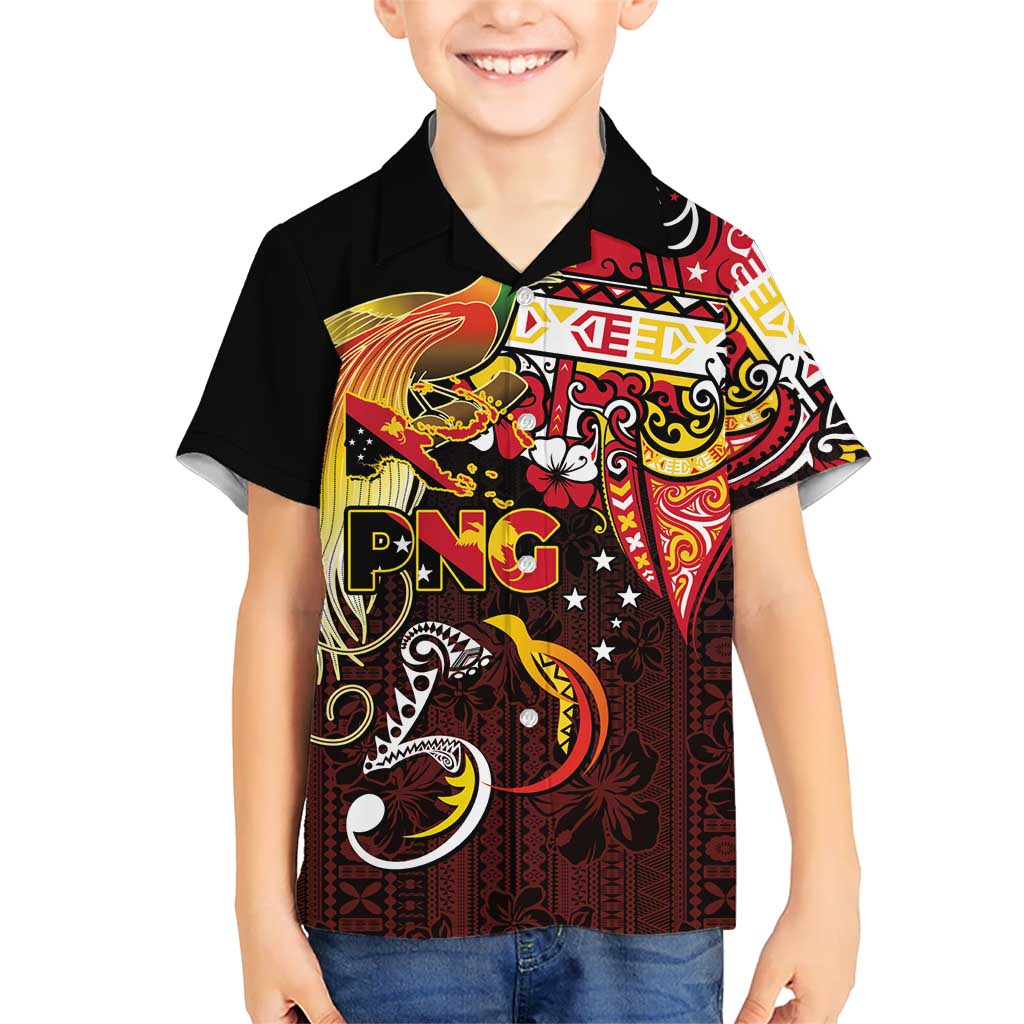 Papua New Guinea 2025 Kid Hawaiian Shirt 50th Independence Day Anniversary