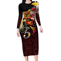 Papua New Guinea 2025 Long Sleeve Bodycon Dress 50th Independence Day Anniversary