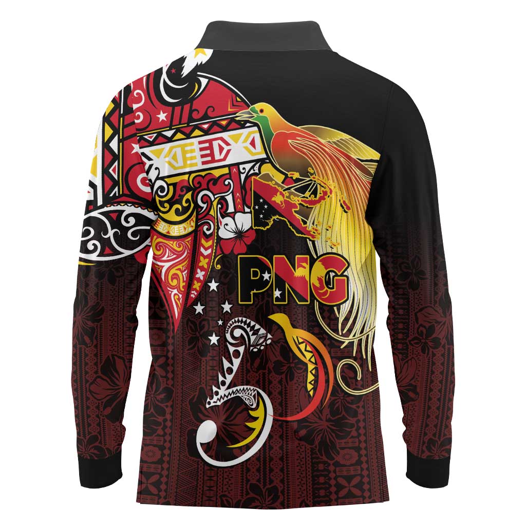 Papua New Guinea 2025 Long Sleeve Polo Shirt 50th Independence Day Anniversary