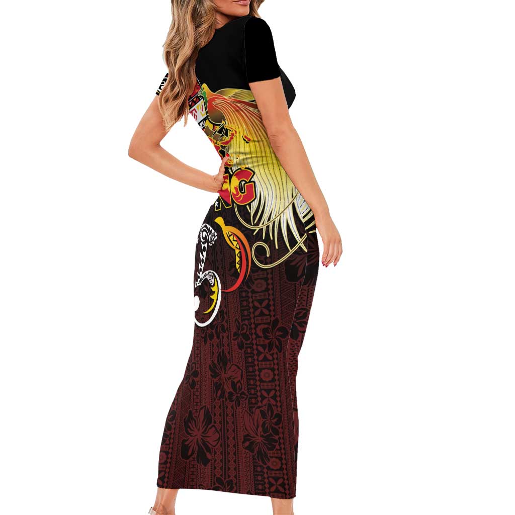 Papua New Guinea 2025 Short Sleeve Bodycon Dress 50th Independence Day Anniversary