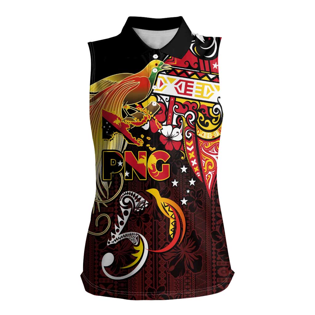 Papua New Guinea 2025 Women Sleeveless Polo Shirt 50th Independence Day Anniversary