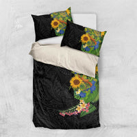 Hawaiian Tropical Plants and Chameleon Bedding Set Polynesian Art Colorful - Polynesian Pride