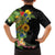 Hawaiian Tropical Plants and Chameleon Family Matching Long Sleeve Bodycon Dress and Hawaiian Shirt Polynesian Art Colorful - Polynesian Pride