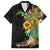 Hawaiian Tropical Plants and Chameleon Family Matching Long Sleeve Bodycon Dress and Hawaiian Shirt Polynesian Art Colorful - Polynesian Pride