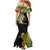 Hawaiian Tropical Plants and Chameleon Family Matching Mermaid Dress and Hawaiian Shirt Polynesian Art Colorful - Polynesian Pride