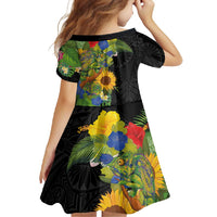 Hawaiian Tropical Plants and Chameleon Family Matching Summer Maxi Dress and Hawaiian Shirt Polynesian Art Colorful LT03 - Polynesian Pride