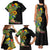 Hawaiian Tropical Plants and Chameleon Family Matching Tank Maxi Dress and Hawaiian Shirt Polynesian Art Colorful - Polynesian Pride