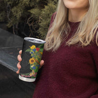 Hawaiian Tropical Plants and Chameleon Tumbler Cup Polynesian Art Colorful - Polynesian Pride