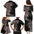 Hawaiian Tropical Plants and Chameleon Family Matching Puletasi and Hawaiian Shirt Polynesian Art Grayscale - Polynesian Pride