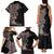 Hawaiian Tropical Plants and Chameleon Family Matching Tank Maxi Dress and Hawaiian Shirt Polynesian Art Grayscale - Polynesian Pride