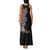 Hawaiian Tropical Plants and Chameleon Family Matching Tank Maxi Dress and Hawaiian Shirt Polynesian Art Grayscale - Polynesian Pride