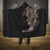 Hawaiian Tropical Plants and Chameleon Hooded Blanket Polynesian Art Grayscale - Polynesian Pride