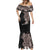 Hawaiian Tropical Plants and Chameleon Mermaid Dress Polynesian Art Grayscale - Polynesian Pride