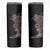 Hawaiian Tropical Plants and Chameleon Skinny Tumbler Polynesian Art Grayscale - Polynesian Pride
