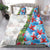 Hawaiian Tropical Flowers and Leaves Bedding Set on Leopard Pattern Half Style White-Blue Version - Polynesian Pride