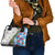 Hawaiian Tropical Flowers and Leaves Shoulder Handbag on Leopard Pattern Half Style White-Blue Version - Polynesian Pride