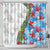 Hawaiian Tropical Flowers and Leaves Shower Curtain on Leopard Pattern Half Style White-Blue Version - Polynesian Pride