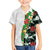 Hawaiian Tropical Flowers and Leaves Family Matching Short Sleeve Bodycon Dress and Hawaiian Shirt on Leopard Pattern Half Style White-Black Version - Polynesian Pride