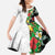 Hawaiian Tropical Flowers and Leaves Family Matching Tank Maxi Dress and Hawaiian Shirt on Leopard Pattern Half Style White-Black Version - Polynesian Pride