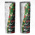 Hawaiian Tropical Flowers and Leaves Skinny Tumbler on Leopard Pattern Half Style White-Black Version - Polynesian Pride