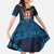 Fiji Coat of Arms Traditional Dashiki Family Matching Tank Maxi Dress and Hawaiian Shirt Tapa Art and Palm Leaves Pattern Dark Navy Color - Polynesian Pride