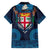 Fiji Coat of Arms Traditional Dashiki Family Matching Tank Maxi Dress and Hawaiian Shirt Tapa Art and Palm Leaves Pattern Dark Navy Color - Polynesian Pride