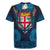 Fiji Coat of Arms Traditional Dashiki Rugby Jersey Tapa Art and Palm Leaves Pattern Dark Navy Color - Polynesian Pride