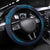 Fiji Coat of Arms Traditional Dashiki Steering Wheel Cover Tapa Art and Palm Leaves Pattern Dark Navy Color - Polynesian Pride