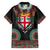 Fiji Coat of Arms Traditional Dashiki Family Matching Long Sleeve Bodycon Dress and Hawaiian Shirt Tapa Art and Palm Leaves Pattern Black Color - Polynesian Pride