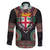 Fiji Coat of Arms Traditional Dashiki Family Matching Long Sleeve Bodycon Dress and Hawaiian Shirt Tapa Art and Palm Leaves Pattern Black Color - Polynesian Pride