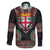 Fiji Coat of Arms Traditional Dashiki Family Matching Short Sleeve Bodycon Dress and Hawaiian Shirt Tapa Art and Palm Leaves Pattern Black Color - Polynesian Pride