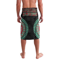 Fiji Coat of Arms Traditional Dashiki Lavalava Tapa Art and Palm Leaves Pattern Black Color - Polynesian Pride