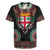 Fiji Coat of Arms Traditional Dashiki Rugby Jersey Tapa Art and Palm Leaves Pattern Black Color - Polynesian Pride