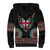Fiji Coat of Arms Traditional Dashiki Sherpa Hoodie Tapa Art and Palm Leaves Pattern Black Color - Polynesian Pride