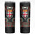 Fiji Coat of Arms Traditional Dashiki Skinny Tumbler Tapa Art and Palm Leaves Pattern Black Color - Polynesian Pride