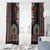 Fiji Coat of Arms Traditional Dashiki Window Curtain Tapa Art and Palm Leaves Pattern Black Color - Polynesian Pride